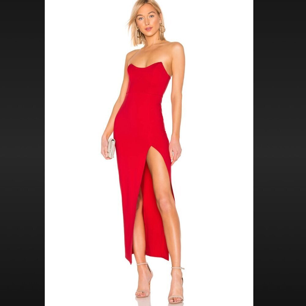 REVOLVE Superdown Ryleigh Red Strapless Maxi Dress Size XXS